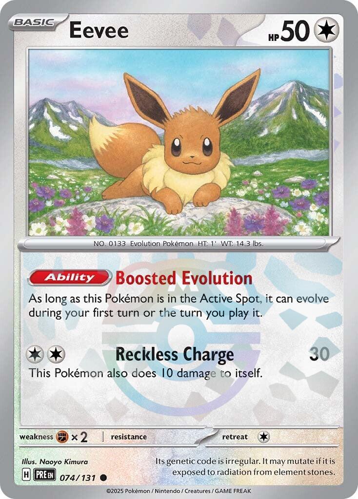 Eevee (074/131) (Master Ball Pattern) [Scarlet & Violet: Prismatic Evolutions] | Deep Dive Games St. Marys