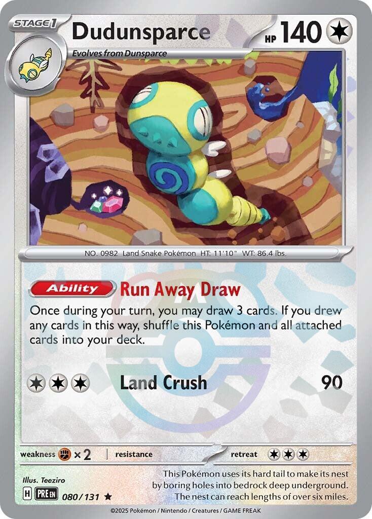 Dudunsparce (080/131) (Master Ball Pattern) [Scarlet & Violet: Prismatic Evolutions] | Deep Dive Games St. Marys