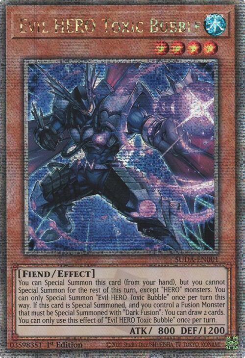 Evil HERO Toxic Bubble (Quarter Century Secret Rare) [SUDA-EN001] Quarter Century Secret Rare | Deep Dive Games St. Marys