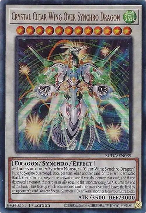 Crystal Clear Wing Over Synchro Dragon [SUDA-EN039] Ultra Rare | Deep Dive Games St. Marys