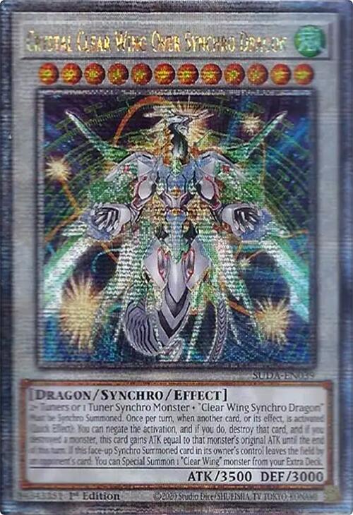 Crystal Clear Wing Over Synchro Dragon (Quarter Century Secret Rare) [SUDA-EN039] Quarter Century Secret Rare | Deep Dive Games St. Marys
