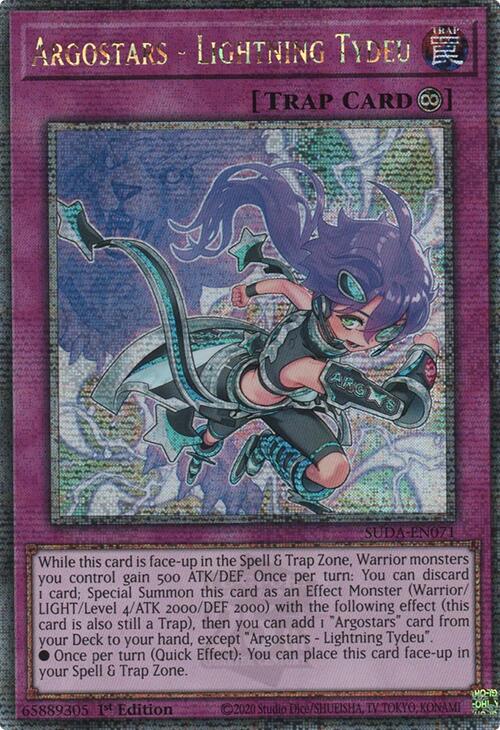Argostars - Lightning Tydeu (Quarter Century Secret Rare) [SUDA-EN071] Quarter Century Secret Rare | Deep Dive Games St. Marys