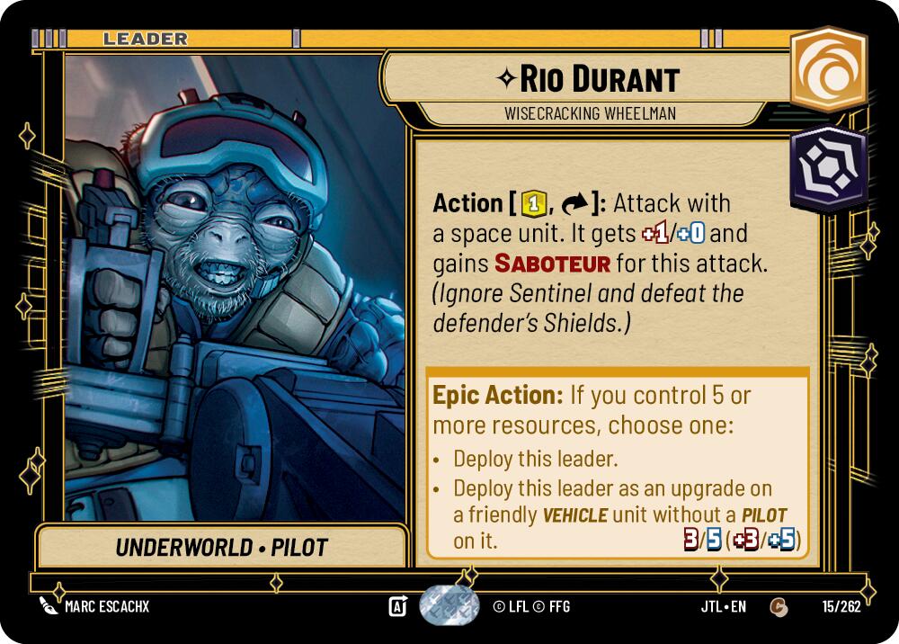 Rio Durant - Wisecrack Wheelman (015/262) (015/257) [Jump to Lightspeed] | Deep Dive Games St. Marys