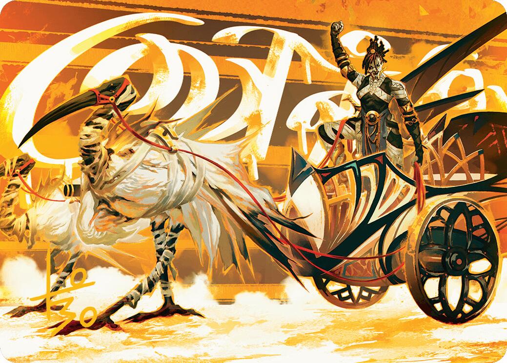 Skyseer's Chariot Art Card (Gold-Stamped Signature) [Aetherdrift Art Series] | Deep Dive Games St. Marys