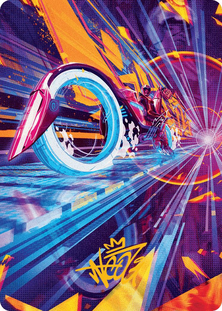 Spotcycle Scouter Art Card (Gold-Stamped Signature) [Aetherdrift Art Series] | Deep Dive Games St. Marys