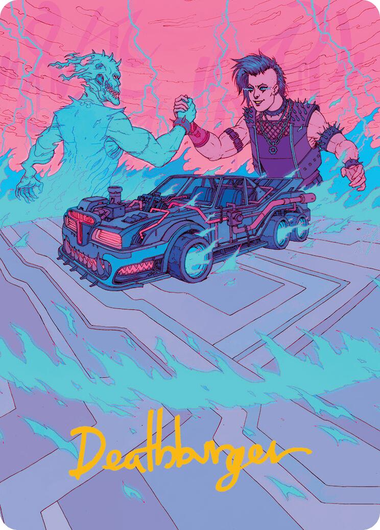 Demonic Junker Art Card (Gold-Stamped Signature) [Aetherdrift Art Series] | Deep Dive Games St. Marys
