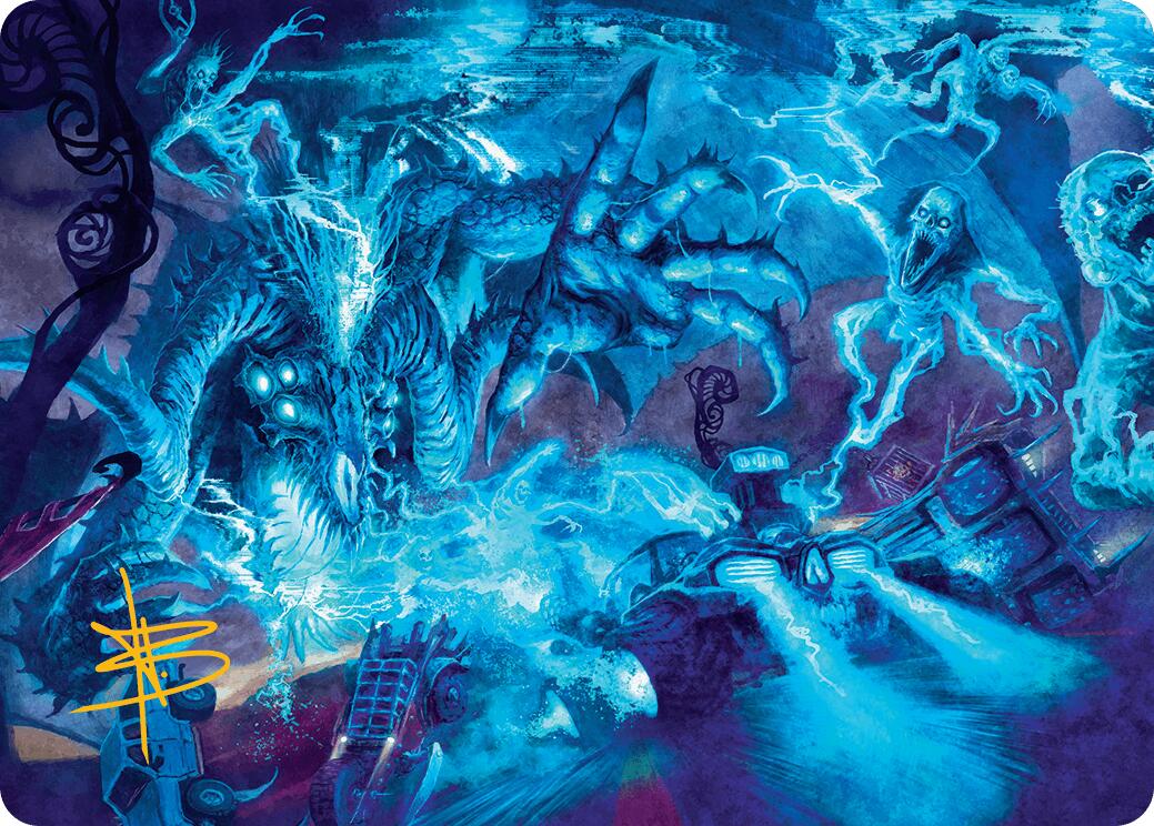 The Speed Demon Art Card (Gold-Stamped Signature) [Aetherdrift Art Series] | Deep Dive Games St. Marys
