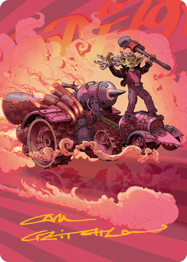 Burner Rocket Art Card (Gold-Stamped Signature) [Aetherdrift Art Series] | Deep Dive Games St. Marys