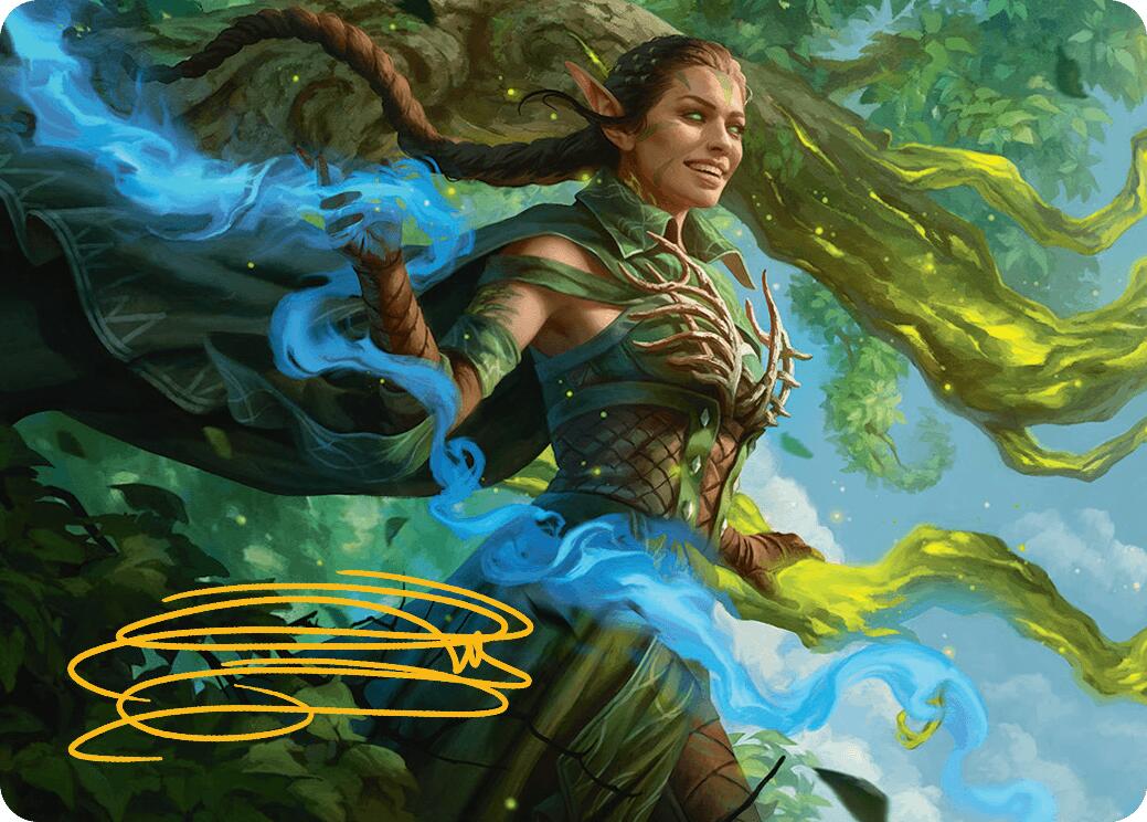 Nissa, Worldsoul Speaker Art Card (Gold-Stamped Signature) [Aetherdrift Art Series] | Deep Dive Games St. Marys