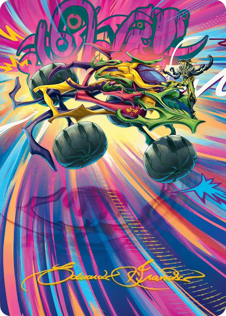 Thunderous Velocipede Art Card (Gold-Stamped Signature) [Aetherdrift Art Series] | Deep Dive Games St. Marys