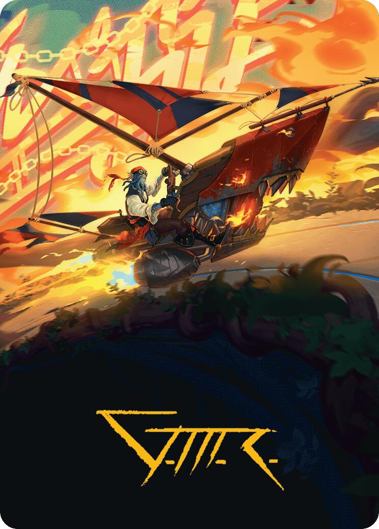 Boosted Sloop Art Card (Gold-Stamped Signature) [Aetherdrift Art Series] | Deep Dive Games St. Marys