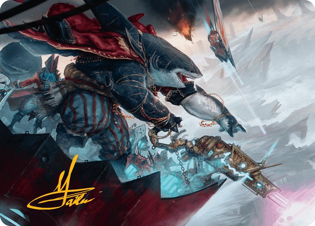 Captain Howler, Sea Scourge Art Card (16/54) (Gold-Stamped Signature) [Aetherdrift Art Series] | Deep Dive Games St. Marys