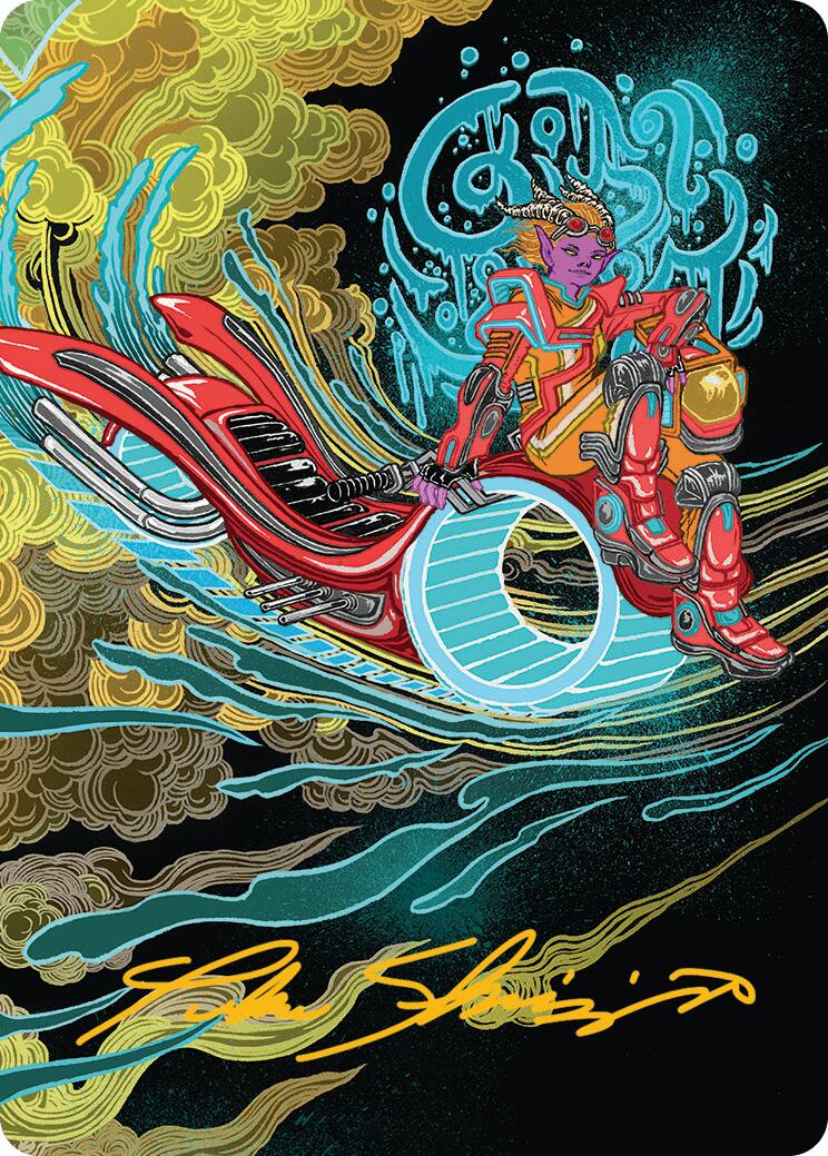 Cloudspire Skycycle Art Card (Gold-Stamped Signature) [Aetherdrift Art Series] | Deep Dive Games St. Marys