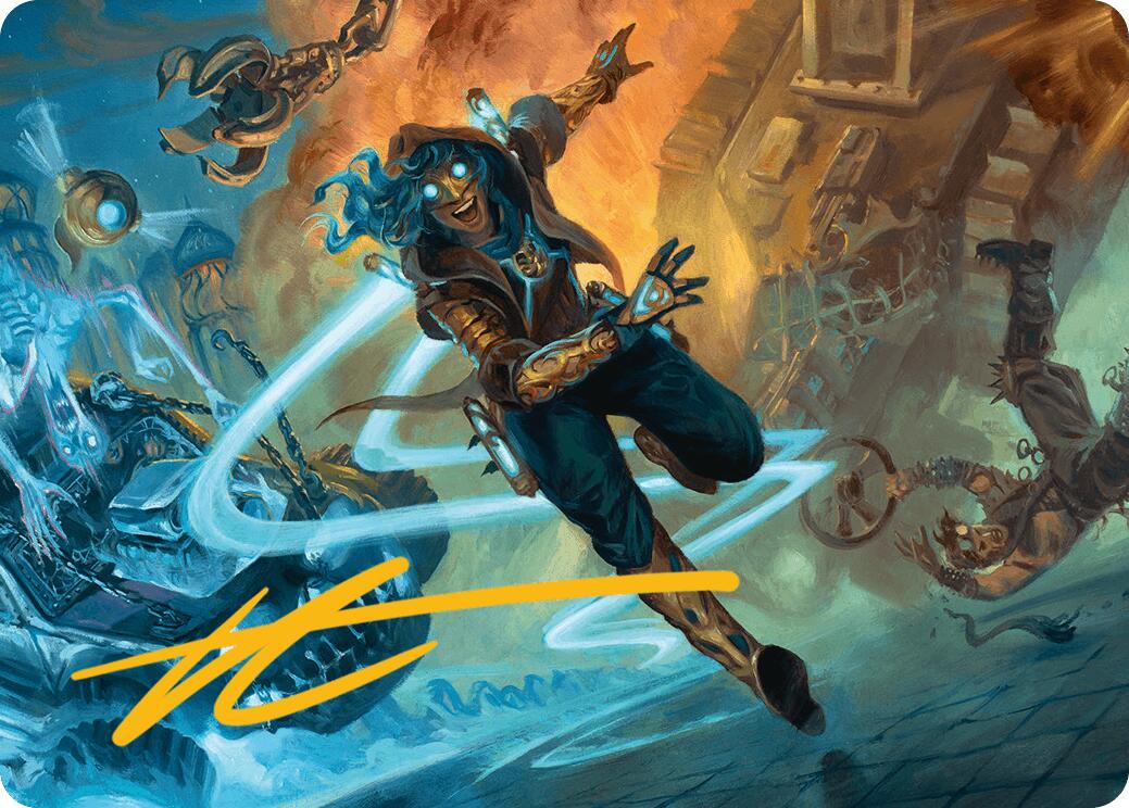 Sita Varma, Masked Racer Art Card (Gold-Stamped Signature) [Aetherdrift Art Series] | Deep Dive Games St. Marys