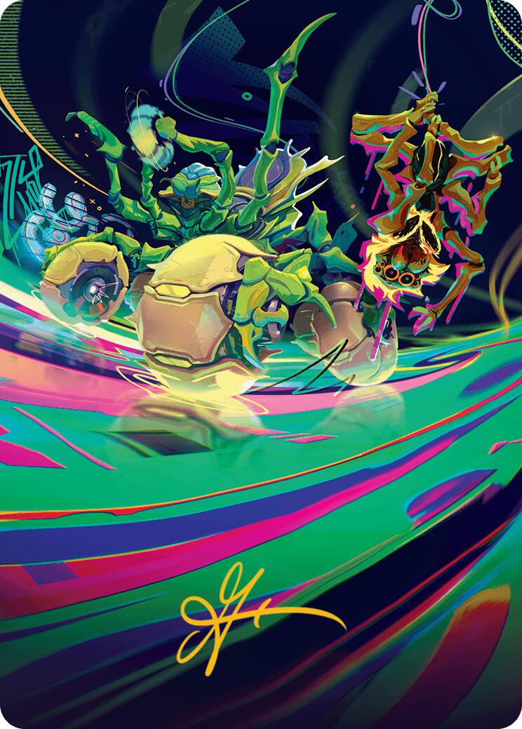 Thundering Broodwagon Art Card (Gold-Stamped Signature) [Aetherdrift Art Series] | Deep Dive Games St. Marys