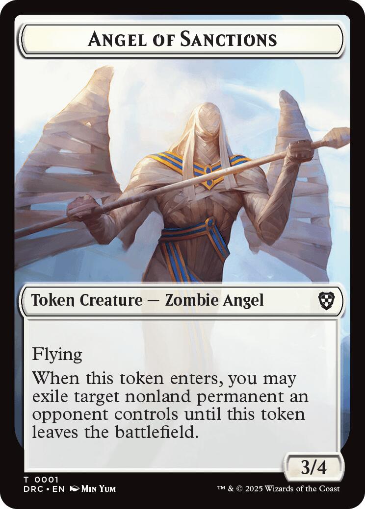 Angel of Sanctions // Zombie (0003) Double-Sided Token [Aetherdrift Tokens] | Deep Dive Games St. Marys