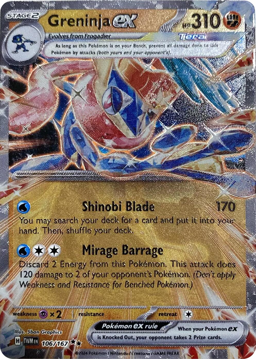 Greninja ex (106/167) (GameStop Metal Card) [Miscellaneous Cards] | Deep Dive Games St. Marys
