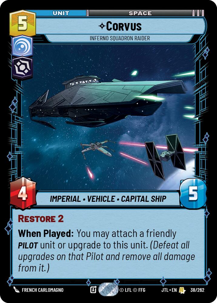Corvus - Inferno Squadron Raider (038/262) (038/257) [Jump to Lightspeed] | Deep Dive Games St. Marys