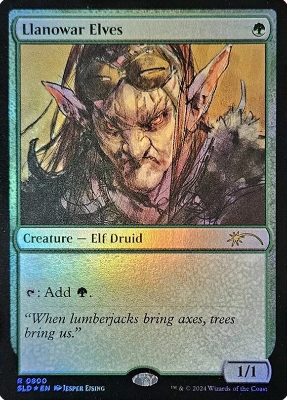 Llanowar Elves (0800) (Rainbow Foil) [Secret Lair Drop Series] | Deep Dive Games St. Marys