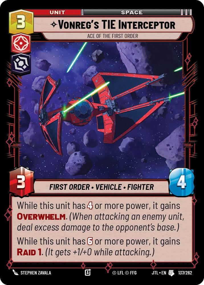 Vonreg's TIE Interceptor - Ace of the First Order (137/262) (137/262) [Jump to Lightspeed] | Deep Dive Games St. Marys