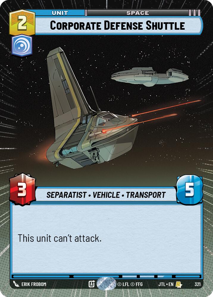 Corporate Defense Shuttle (321) (Hyperspace) (321) [Jump to Lightspeed] | Deep Dive Games St. Marys