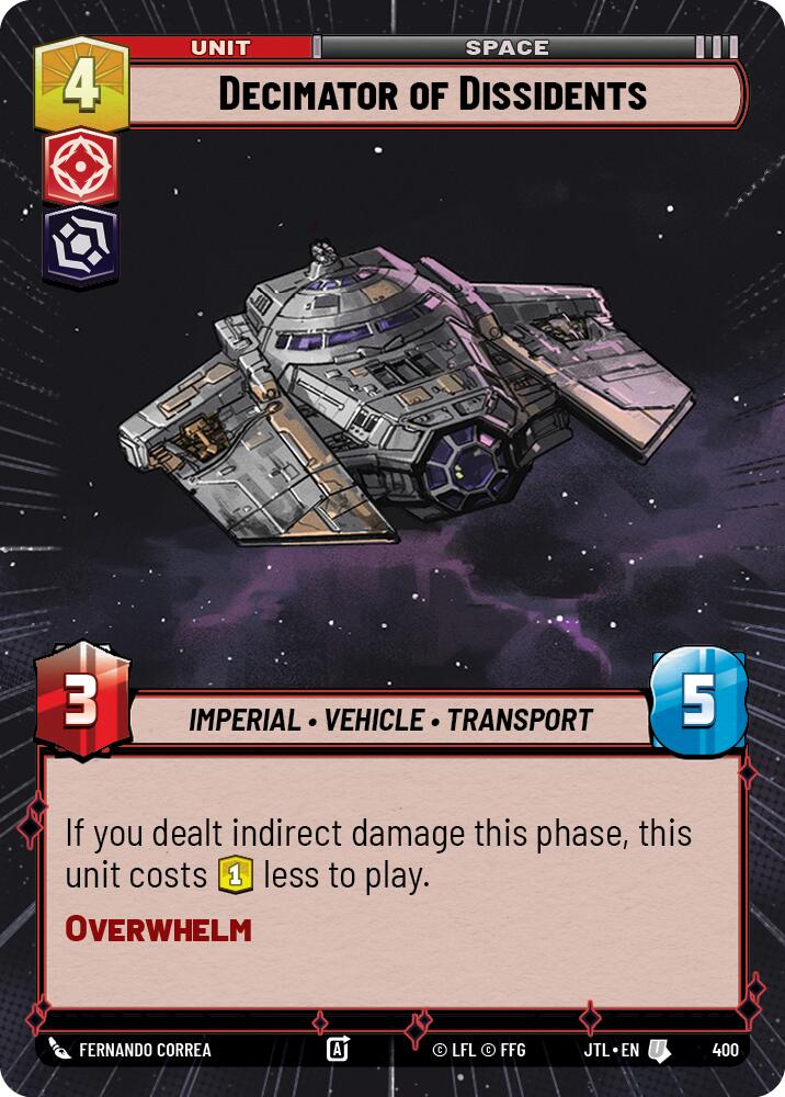 Decimator of Dissidents (400) (Hyperspace) (400) [Jump to Lightspeed] | Deep Dive Games St. Marys