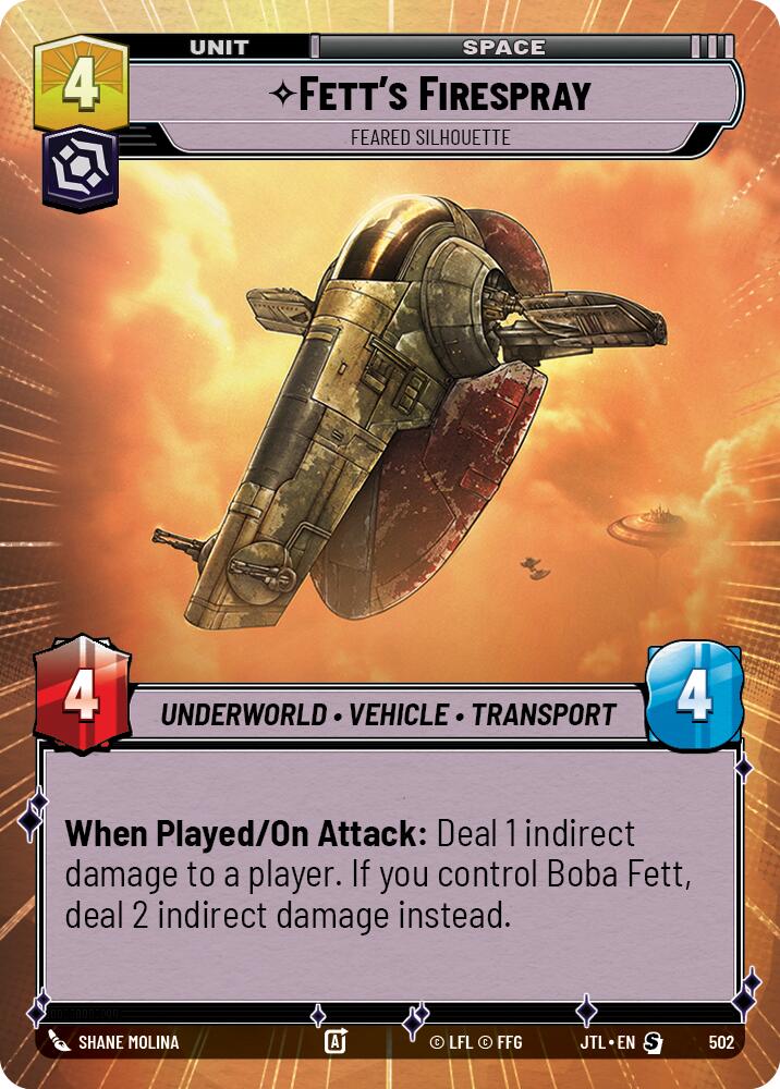 Fett's Firespray - Feared Silhouette (502) (Hyperspace) (502) [Jump to Lightspeed] | Deep Dive Games St. Marys