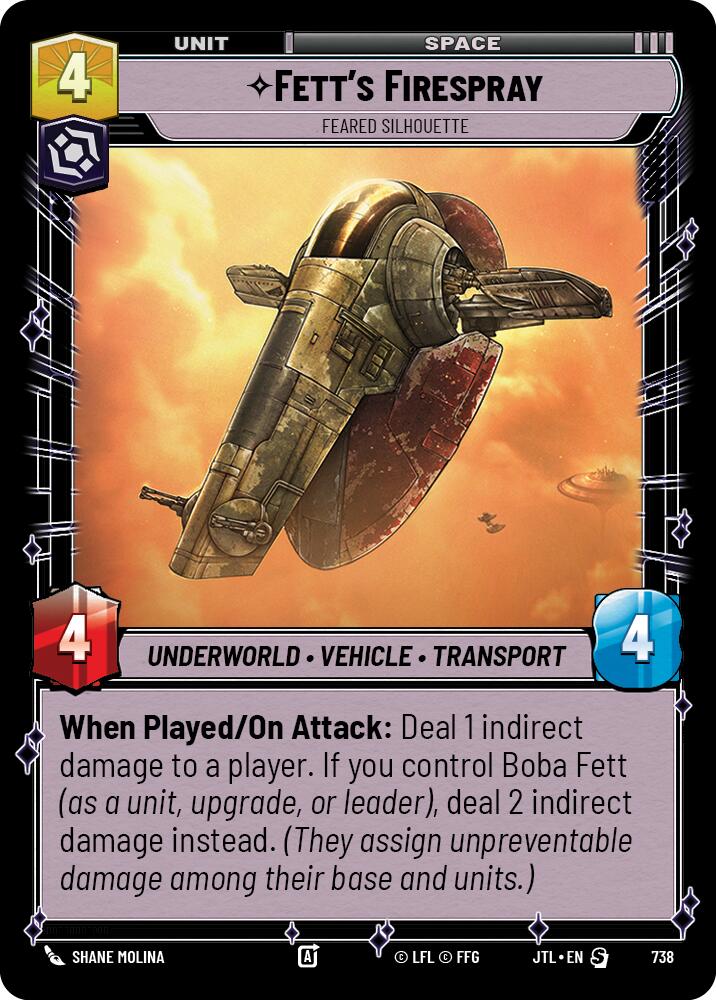 Fett's Firespray - Feared Silhouette (738) (738) [Jump to Lightspeed] | Deep Dive Games St. Marys