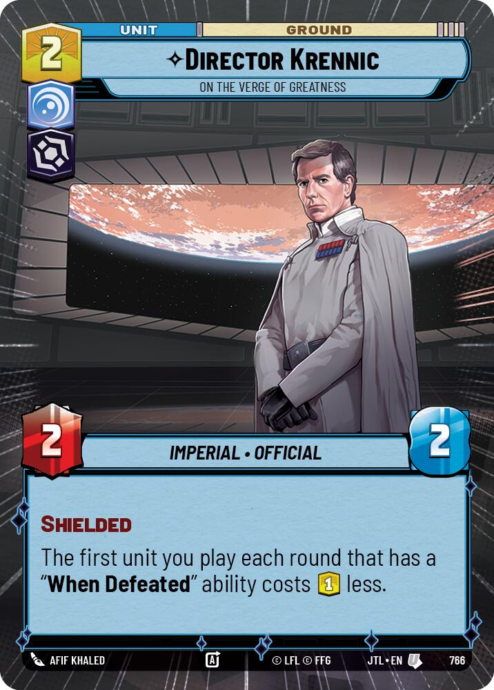 Director Krennic - On the Verge of Greatness (766) (Hyperspace Foil) (766) [Jump to Lightspeed] | Deep Dive Games St. Marys