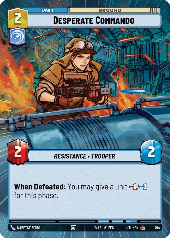Desperate Commando (794) (Hyperspace Foil) (794) [Jump to Lightspeed] | Deep Dive Games St. Marys