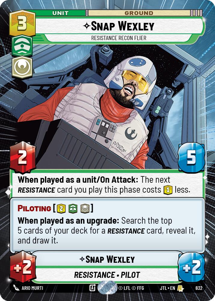 Snap Wexley - Resistance Recon Flier (832) (Hyperspace Foil) (832) [Jump to Lightspeed] | Deep Dive Games St. Marys