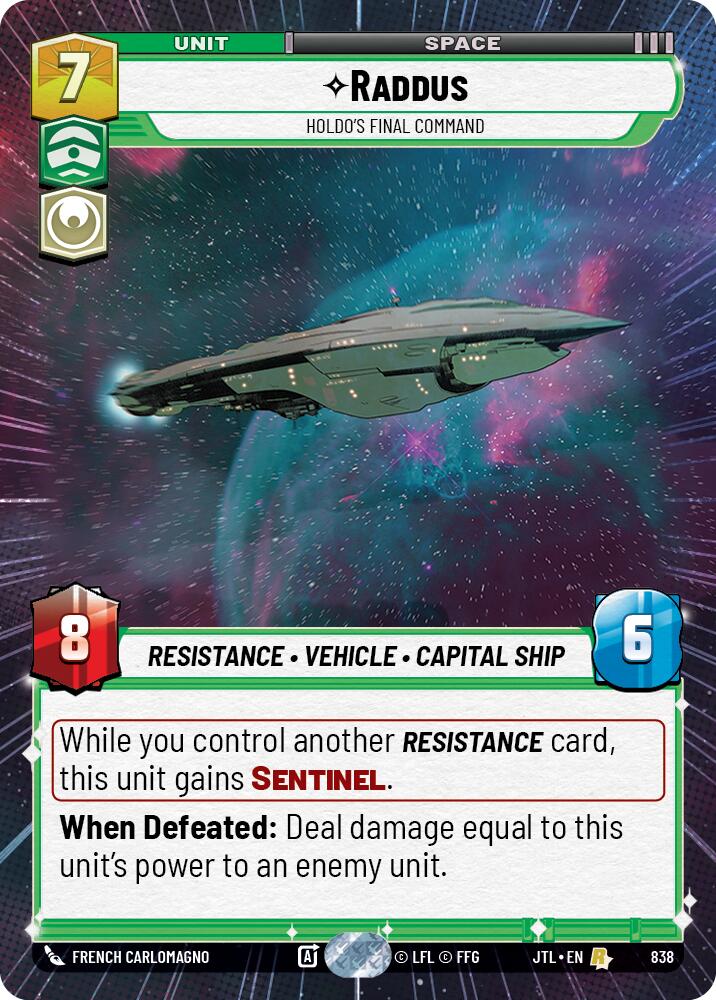 Raddus - Holdo's Final Command (838) (Hyperspace Foil) (838) [Jump to Lightspeed] | Deep Dive Games St. Marys