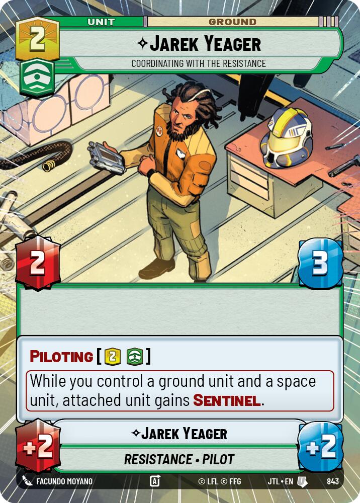 Jarek Yeager - Coordinating With The Resistance (843) (Hyperspace Foil) (843) [Jump to Lightspeed] | Deep Dive Games St. Marys
