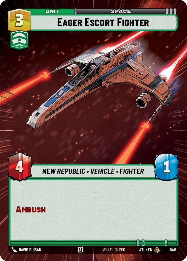 Eager Escort Fighter (846) (Hyperspace Foil) (846) [Jump to Lightspeed] | Deep Dive Games St. Marys