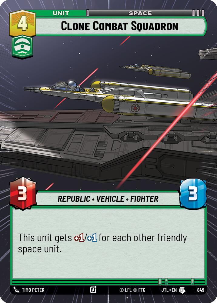 Clone Combat Squadron (849) (Hyperspace Foil) (849) [Jump to Lightspeed] | Deep Dive Games St. Marys