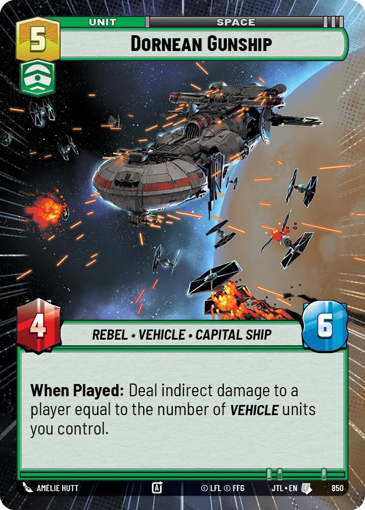 Dornean Gunship (850) (Hyperspace Foil) (850) [Jump to Lightspeed] | Deep Dive Games St. Marys