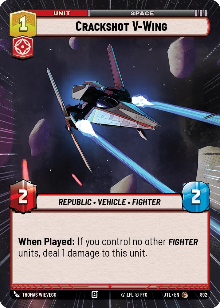 Crackshot V-Wing (892) (Hyperspace Foil) (892) [Jump to Lightspeed] | Deep Dive Games St. Marys
