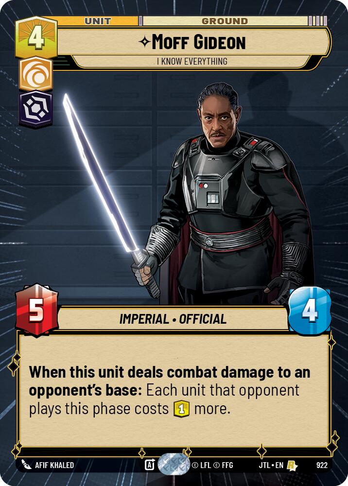 Moff Gideon - I Know Everything (922) (Hyperspace Foil) (922) [Jump to Lightspeed] | Deep Dive Games St. Marys