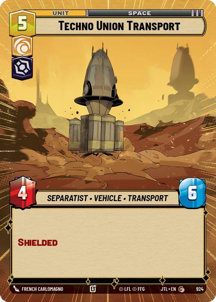 Techno Union Transport (924) (Hyperspace Foil) (924) [Jump to Lightspeed] | Deep Dive Games St. Marys