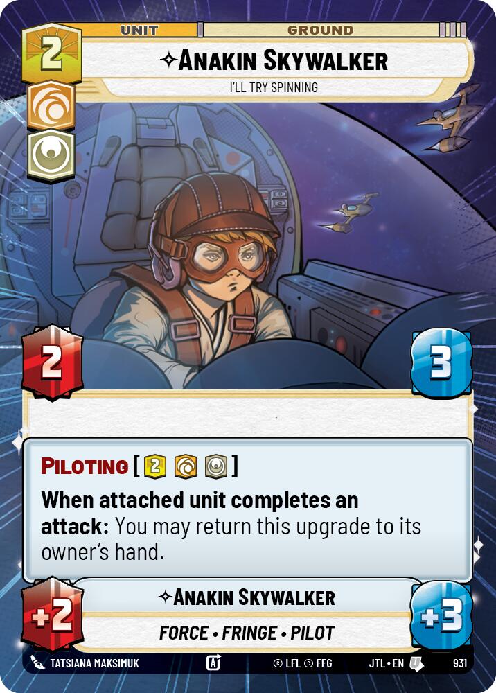 Anakin Skywalker - I'll Try Spinning (931) (Hyperspace Foil) (931) [Jump to Lightspeed] | Deep Dive Games St. Marys