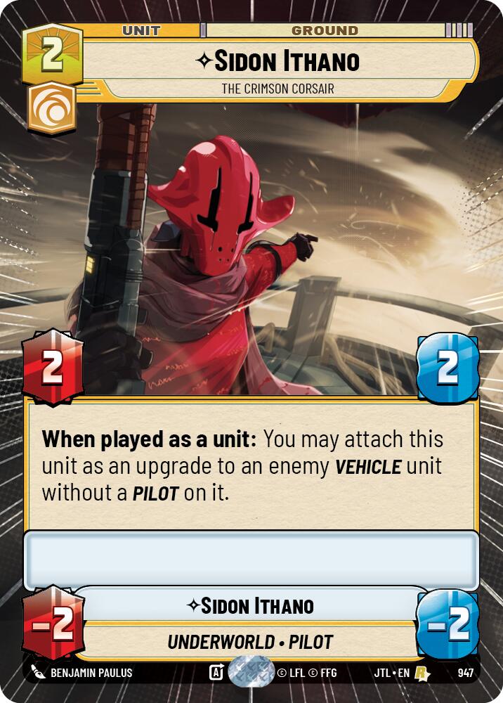 Sidon Ithano - The Crimson Corsair (947) (Hyperspace Foil) (947) [Jump to Lightspeed] | Deep Dive Games St. Marys