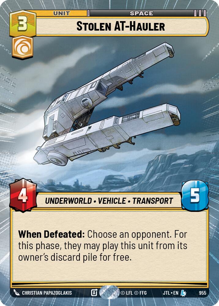 Stolen AT-Hauler (955) (Hyperspace Foil) (955) [Jump to Lightspeed] | Deep Dive Games St. Marys