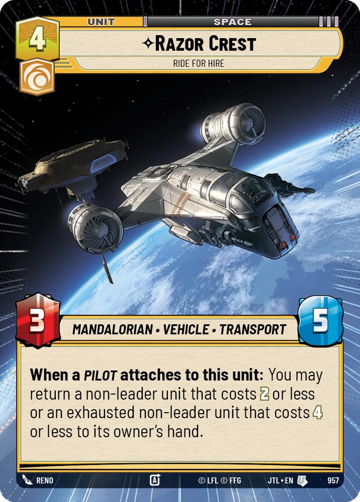 Razor Crest - Ride For Hire (957) (Hyperspace Foil) (957) [Jump to Lightspeed] | Deep Dive Games St. Marys