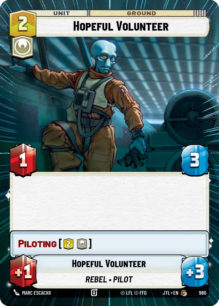 Hopeful Volunteer (980) (Hyperspace Foil) (980) [Jump to Lightspeed] | Deep Dive Games St. Marys