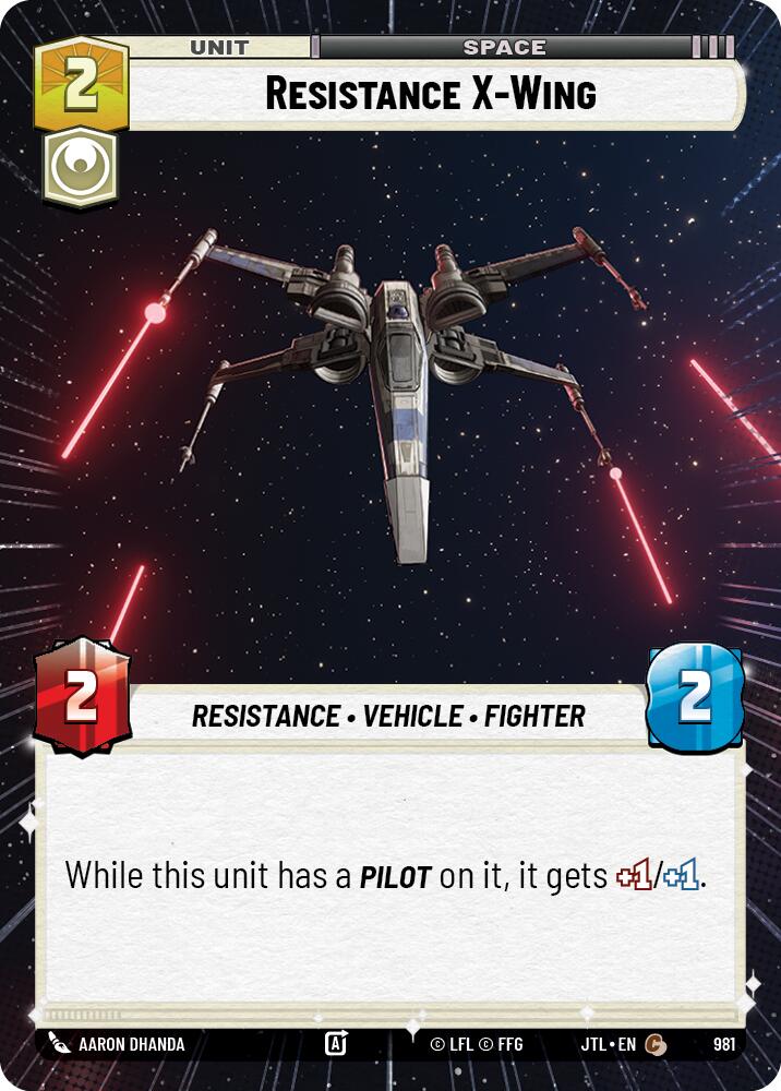 Resistance X-Wing (981) (Hyperspace Foil) (981) [Jump to Lightspeed] | Deep Dive Games St. Marys