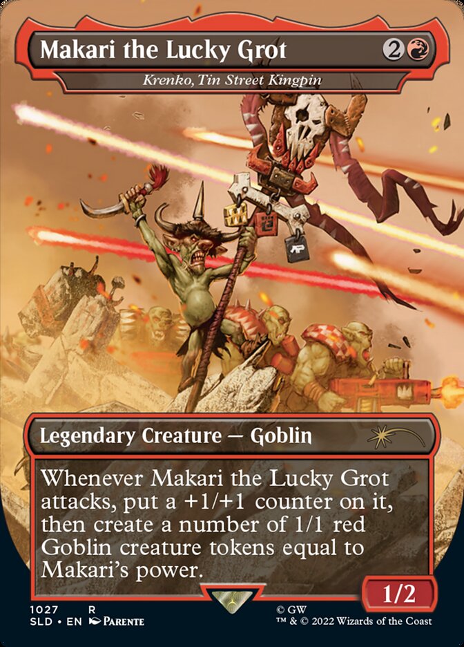 Makari the Lucky Grot - Krenko, Tin Street Kingpin (Borderless) [Secret Lair Drop Series] | Deep Dive Games St. Marys