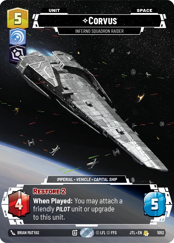 Corvus - Inferno Squadron Raider (1052) (Prestige Foil) (1052) [Jump to Lightspeed] | Deep Dive Games St. Marys