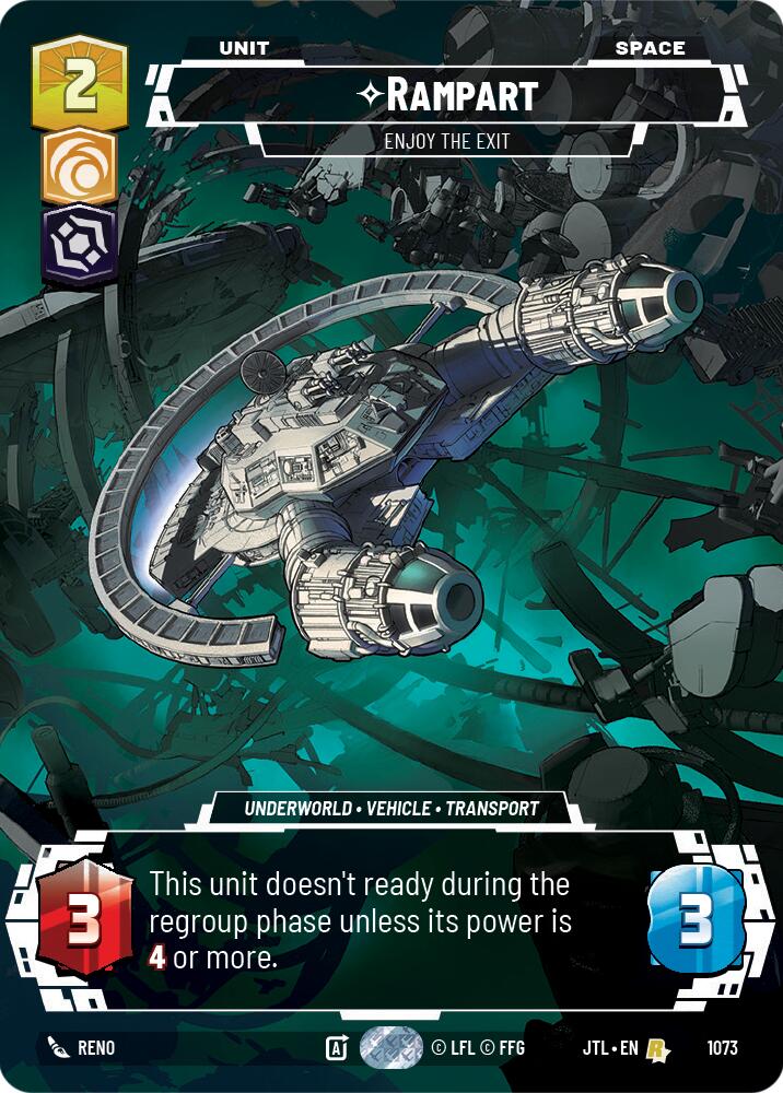 Rampart - Enjoy the Exit (1073) (Prestige Foil) (1073) [Jump to Lightspeed] | Deep Dive Games St. Marys