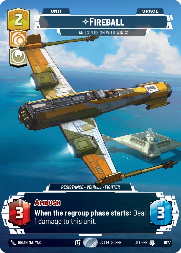 Fireball - An Explosion With Wings (1077) (Prestige Foil) (1077) [Jump to Lightspeed] | Deep Dive Games St. Marys