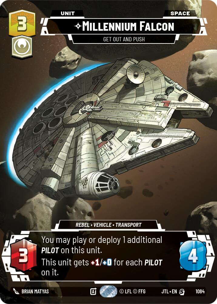 Millennium Falcon - Get Out And Push (1084) (Prestige Foil) (1084) [Jump to Lightspeed] | Deep Dive Games St. Marys